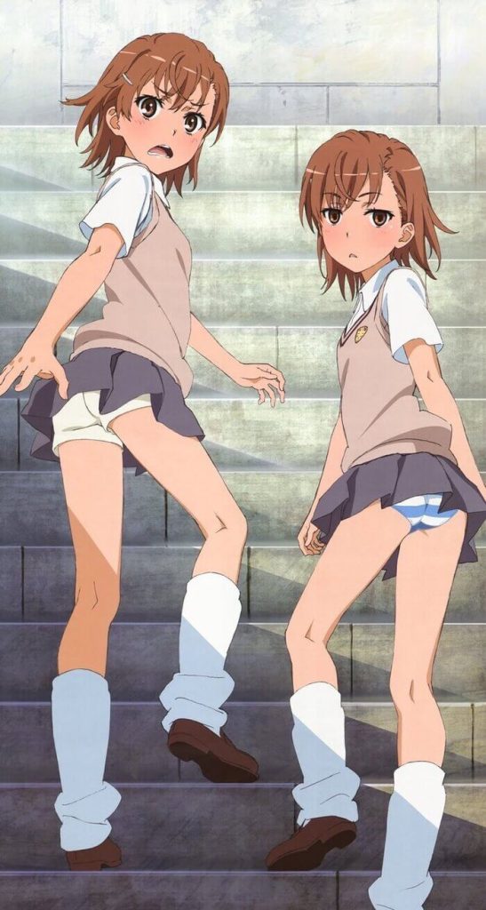 2枚目 とあるシリーズに登場する、御坂妹のルーズソックスかつパンチラがエロい画像
