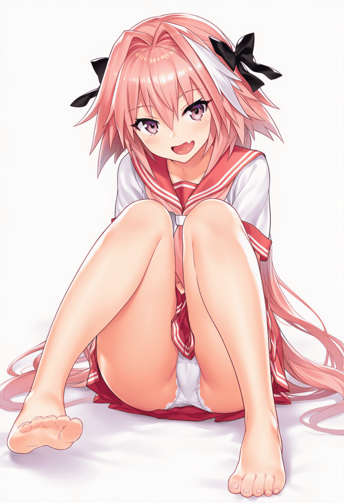 [FGO][エロ画像]アストルフォ(男の娘)が純白パンチラで誘ってきたよ♪